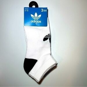 Adidas men’s low cut socks 3 pair size 6-12 white black